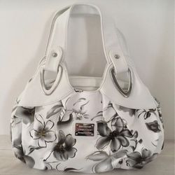 White Floral Handbag 