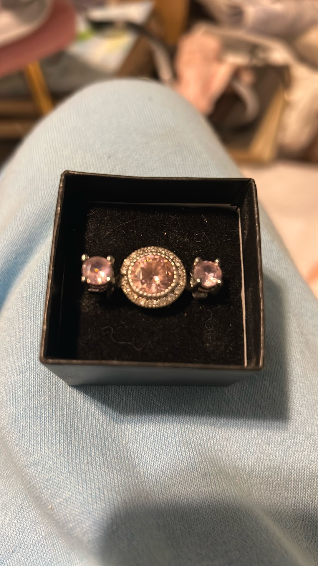 Pink Emerald Size7 & Earrings