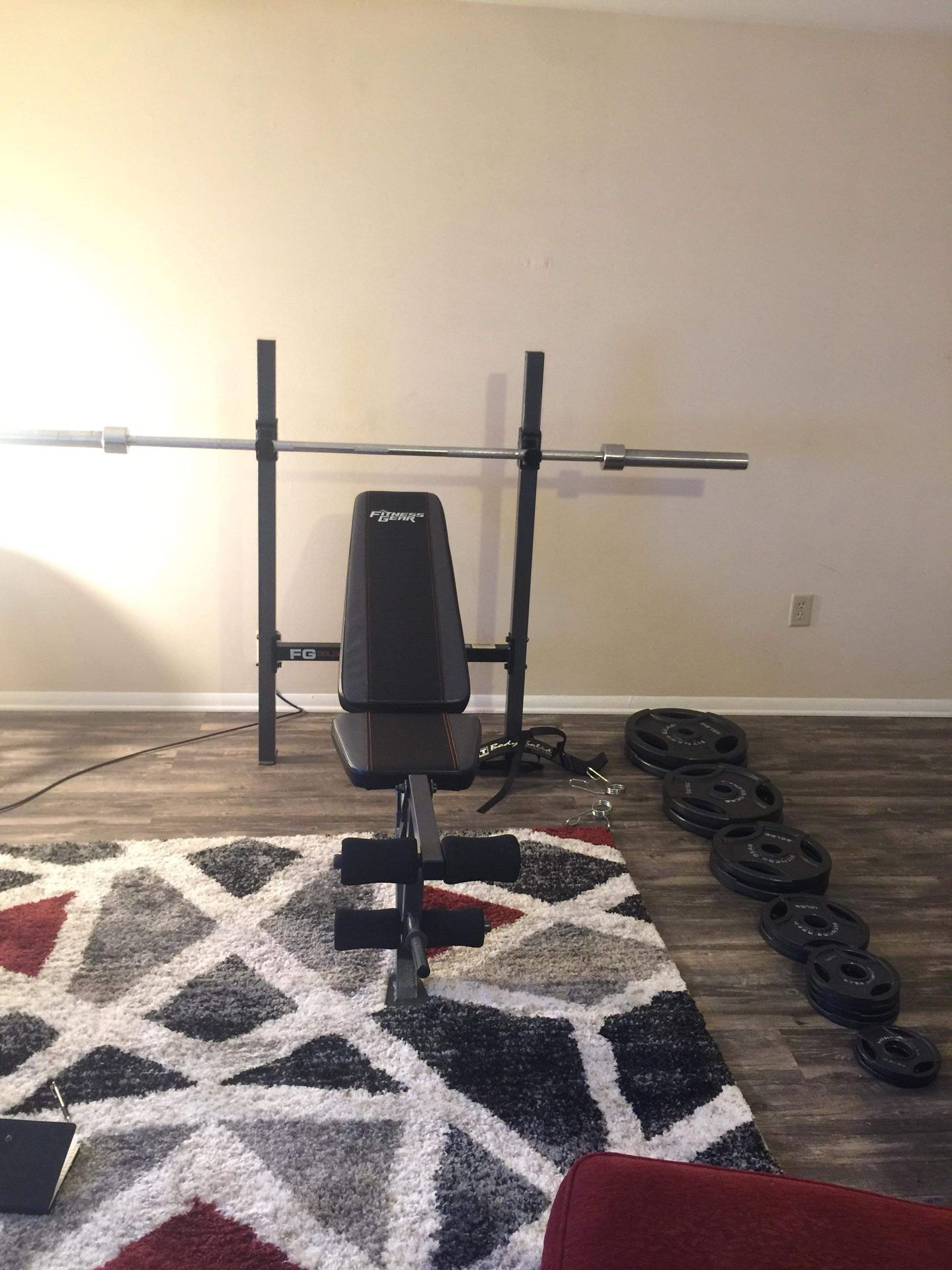 Weight Bench W/ Weight Set & Stand