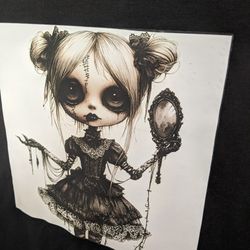 Black unisex XL gothic doll Tshirt 