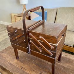 Wood Sewing Accordion/Box