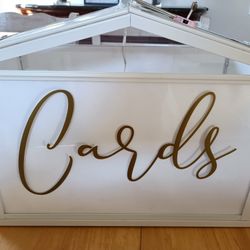 Large Card Box with Slot, doors and fairy light inside

Condition is Used - Good

Comes with lock and key. I covered the inside with translucent wax p