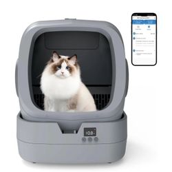Automatic Cat Litter Box Self Cleaning - APP Control and Weight Monitoring - Ultra-Quiet, Suitable for Medium Cats and Kittens, Safe Anti-Pinch Litter