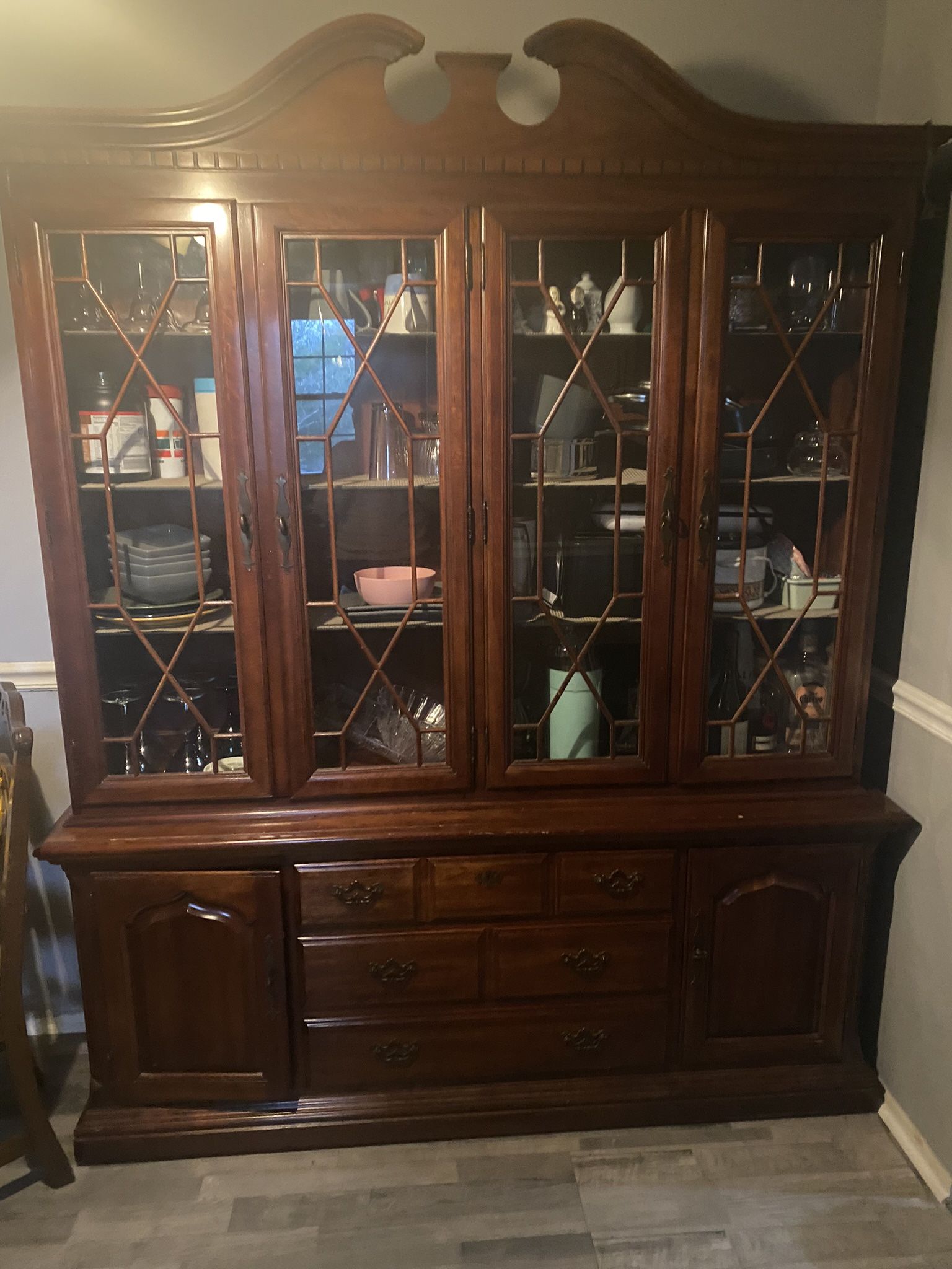 China Cabinet & Dining Table Set