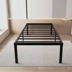 Twin Size Black Metal Bed Frame (14" High / Used 1 Month Only) - $45