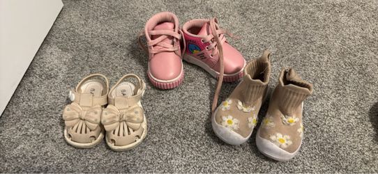 3 Pairs Toddler Girl Shoes Bundle