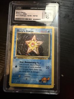 2000 Pokemon Gym Challenge Misty's Staryu #92/132 1st Ed CGC 8 NM/Mint