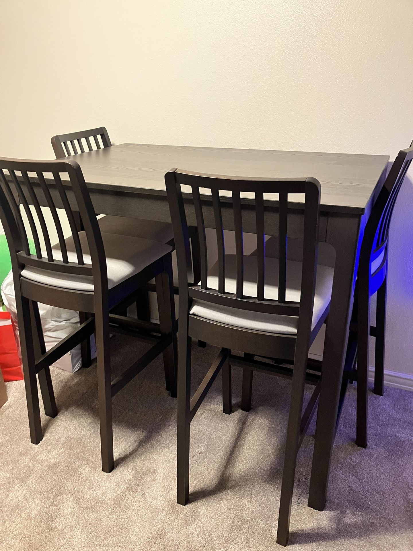 IKEA Ekedalen Bar Table & 4 Bar Chairs
