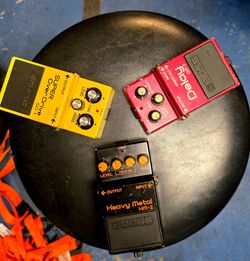 Vintage Boss Delay DM-2, Heavy Metal HM-2, Super Over Drive SD-1 guitar effects pedal