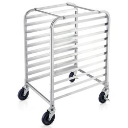 HARDURA 10-Tier Aluminum Sheet Pan Rack with Wheels, 20"Lx26"Wx38"H
