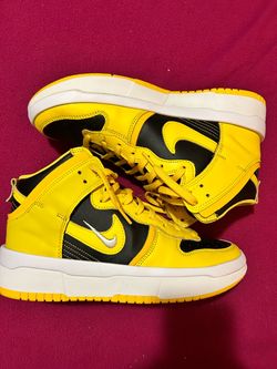 Wms 9.5/ Mens 8. Black & Yellow Nike Dunk High Up