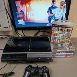 PlayStation 3 PS3 With One Controller And 7 Games 