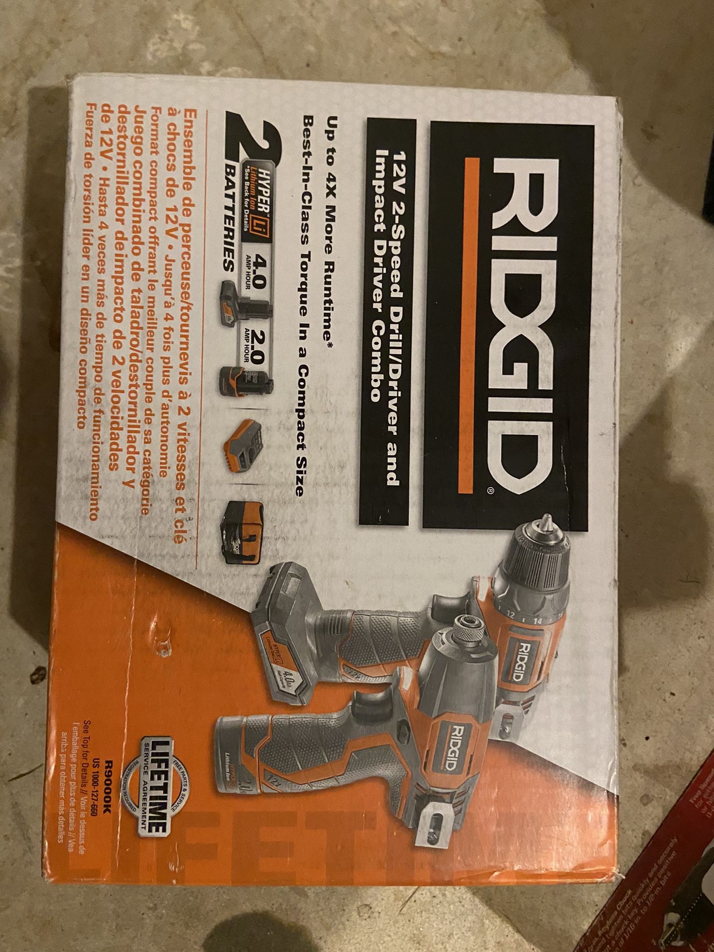 Ridgid 12v cordless drill/ driver and impact driver combo