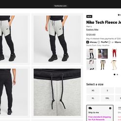 Grey & black Nike tech sweats size M