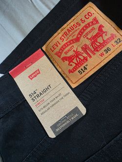 New Levis 36x32 mens black plants 514