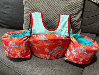 SPEEDO SPLASH JAMMER YOUTH LIFE VEST 33-55 LBS BUCKLE CLOSURE - CORAL/TEAL