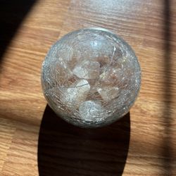 Decorative Crackle Glass Sphere / Crystal-Filled Accent Orb 