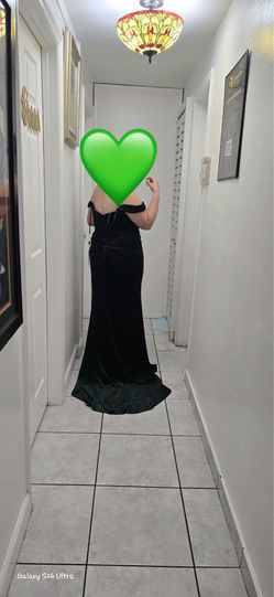 Size 14 Emerald Green Velvet Corset Prom / Formal Dress - Worn Once!