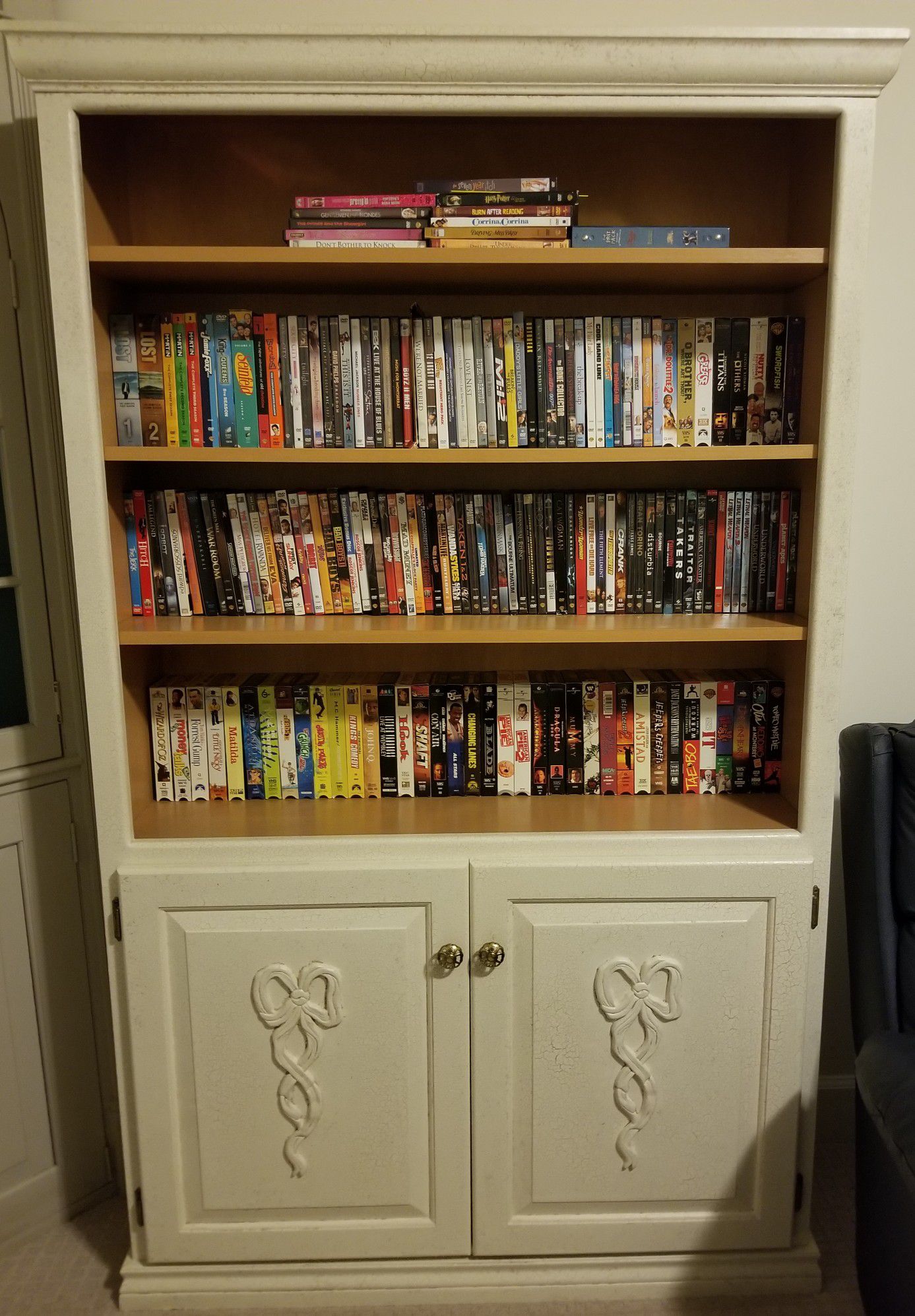 Book/Video Case - 42w x 72h, DVDs, VHS & VHS Player!!!
