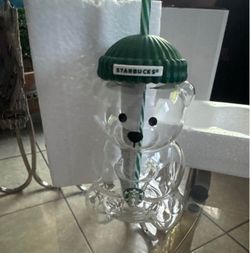 Glass bear cup