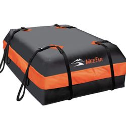MeeFar Car Roof Bag Rooftop Cargo Bag Waterproof 15 Cubic ft for All Cars with/Without Rack