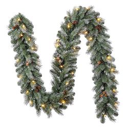 Home Accents 9' Pre-Lit Sparkling Amelia Pine Artificial Christmas Garland