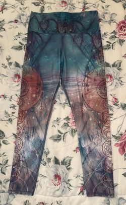 EVOLUTION & CREATION CHAKRA & GALAXY LEGGINGS WOMEN'S SIZE Large GUC