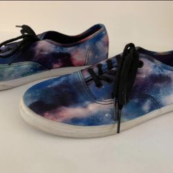 Vans Cosmic Star Galaxy Space Shoes Size 8 M, 9.5 W Lace Up