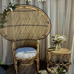 Rattan Peacock  Chair For Sale 