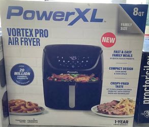 NEW Power XL Vortex Pro Air Fryer 8 qt POWERXL Rapid Air Technology Family Size