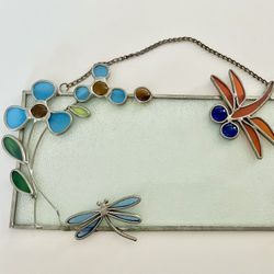 Stained Glass Dragonfly Suncatcher Window Hanging