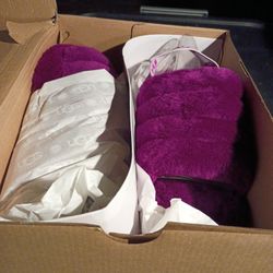 UGG FLUFF  YEAH SLIDES PURPLE 8M