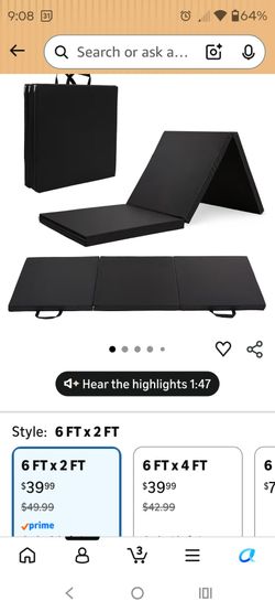 Tri-fold exercise or yoga mats, 4 total
