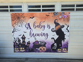 Halloween baby shower banner