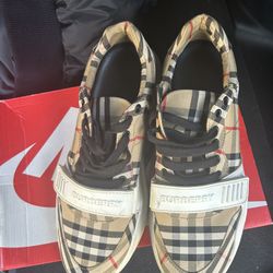 Burberry Check, Suede and Leather Sneakers size 43