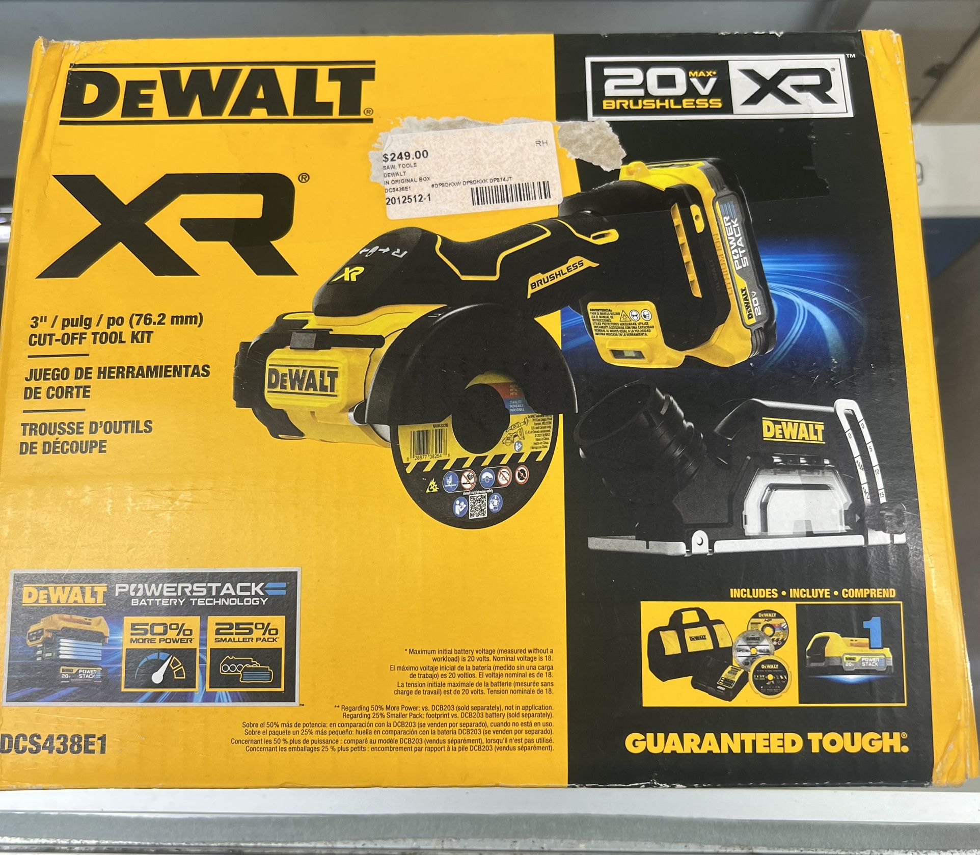 Dewalt Dcs438E1 Cut Off Tool Kit W/ Battery And Charger