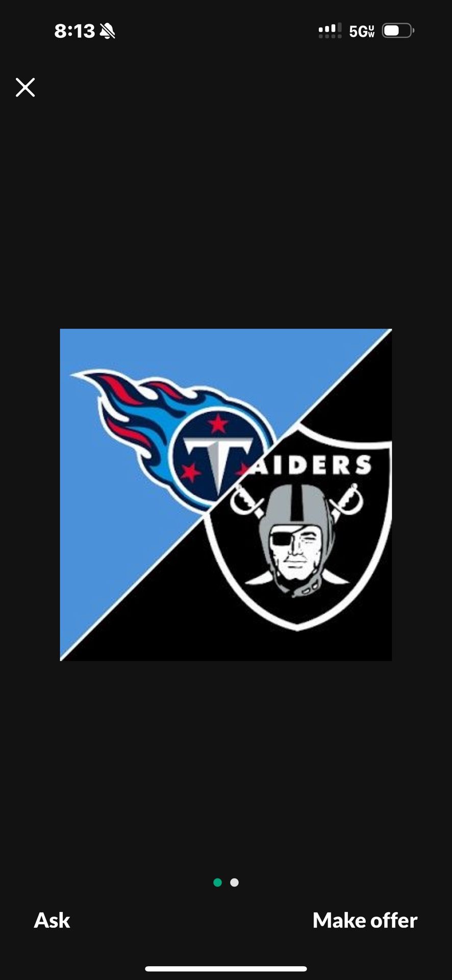 Raiders Versus Titans Tickets