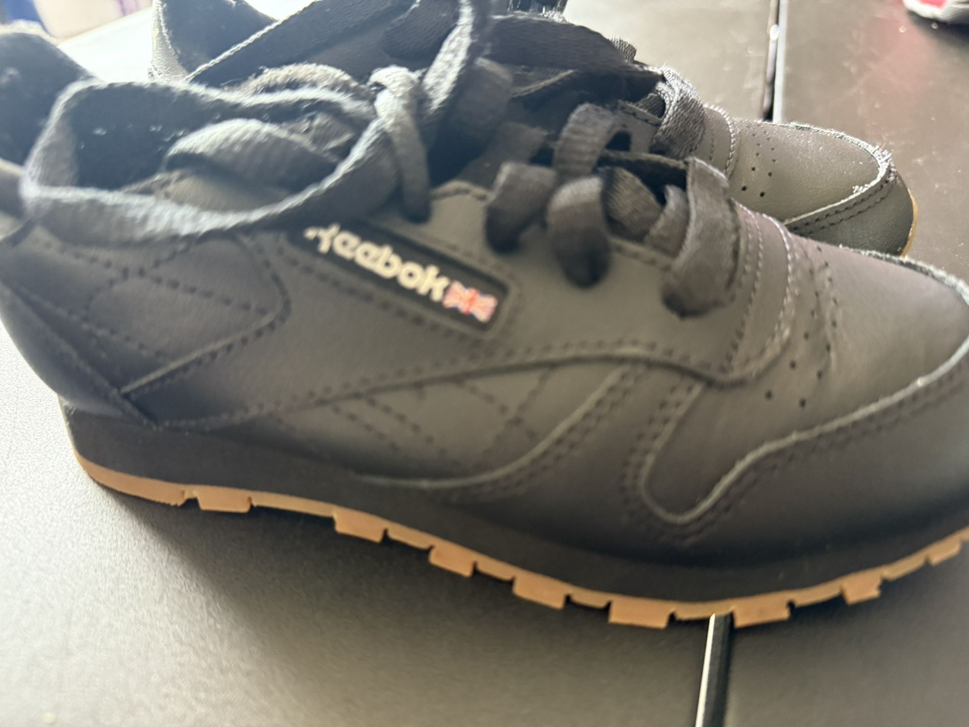 Reebok Black Sneakers with Gum Sole and Padded Collar