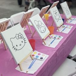 Kids Party Paint &  Sip Setup
