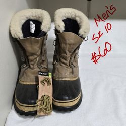 Sorel Fully Insulated Leather Snow Boots Men's 10 - READ DESCRIPTION 