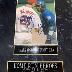 Mark McGwire & Sammy Sosa Autographed Photo Plaque