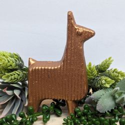 Creative Co-Op Corrugated copper toned Cast Iron alpaca Llama