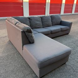 Grey 2 Piece L Shape Sectional Sofa