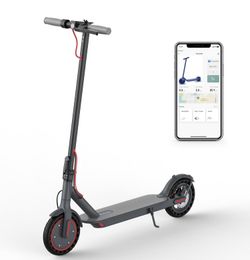 Electric Scooter - 8.5" Solid Tires, 350W Motor, Up to 19 MPH and 21-23 Miles Long-Range Portable Foldable Commuting Scooter for Adults with Double Br