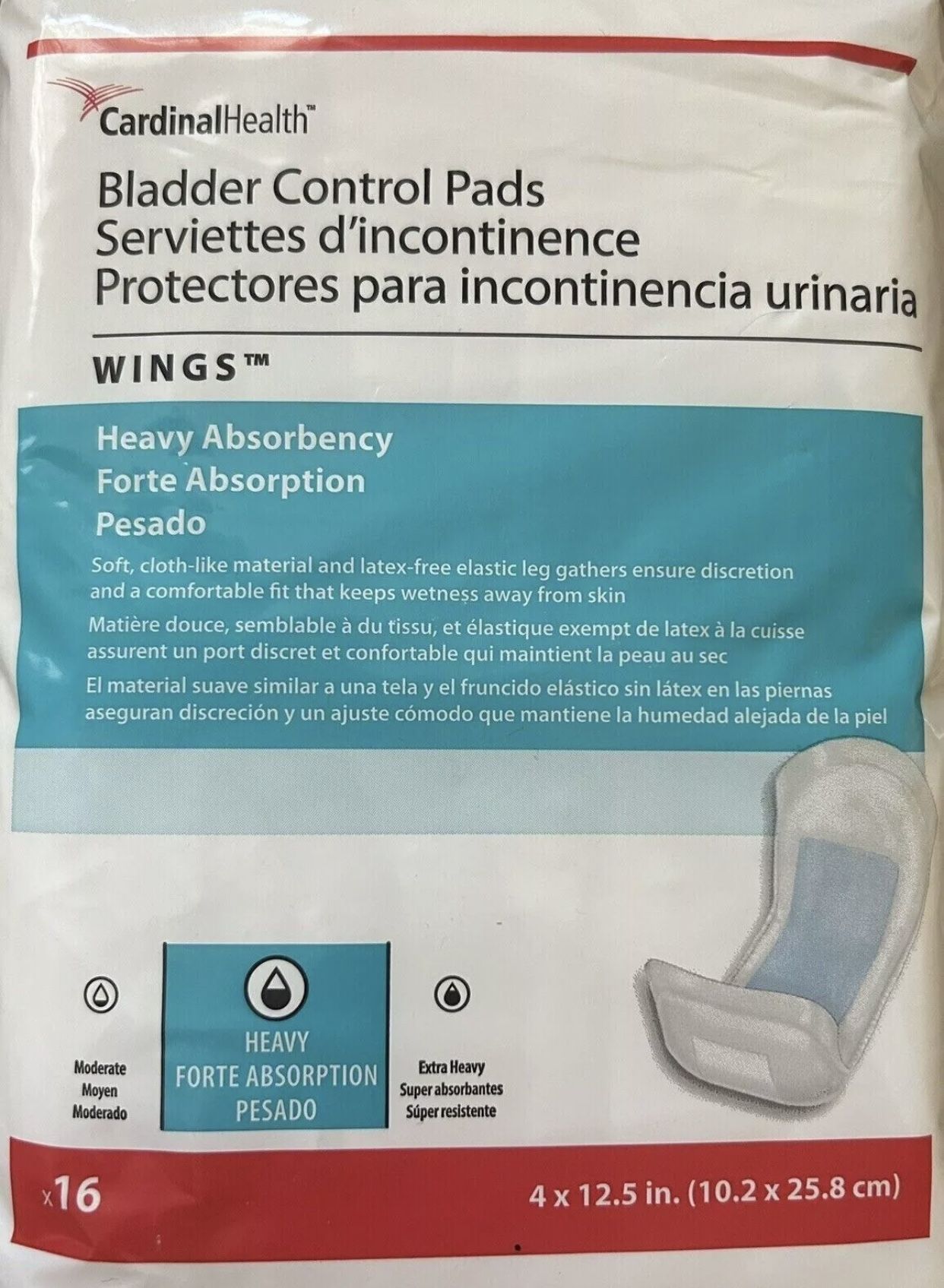 CardinalHealth Bladder Control Pads Wings