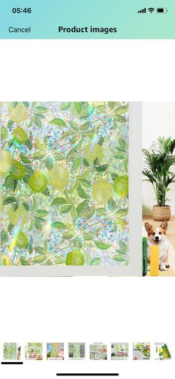 Window Privacy Film Stained Glass Rainbow Window Film with Installation Kits, 3D Static Cling Decorative Windows Decals, UV Blocking & Heat Control No