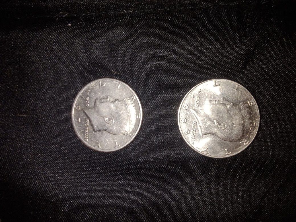 1971 And 1988 Kennedy Half Dollars Rare 