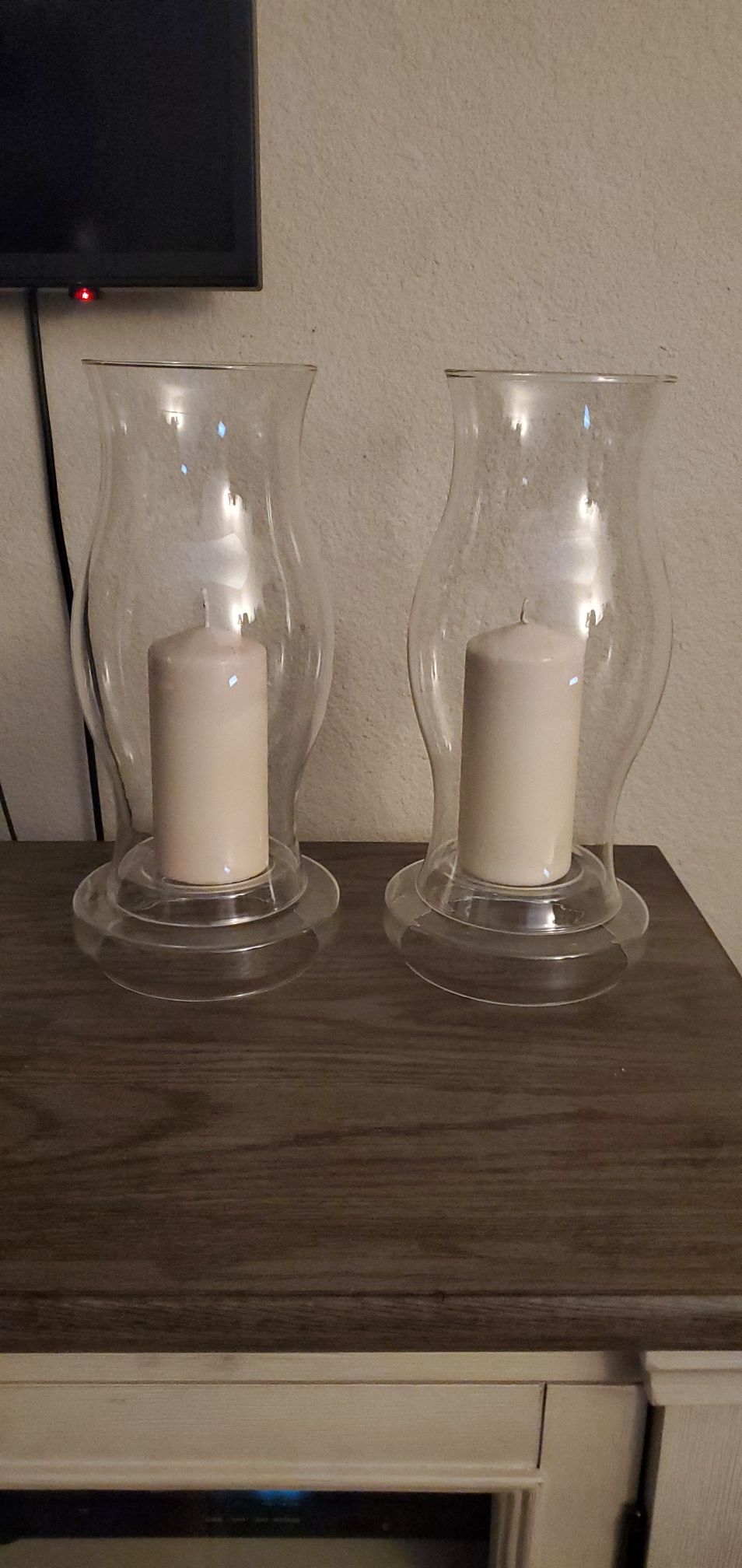 Hurricane Pillar Candle Lamp 13"