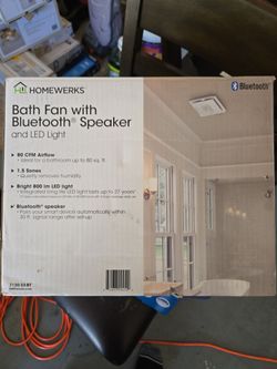 Bath fan with bluetooth speaker and l e d lights