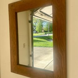 Mirror 23x18” Solid Wood Rustic Frame
